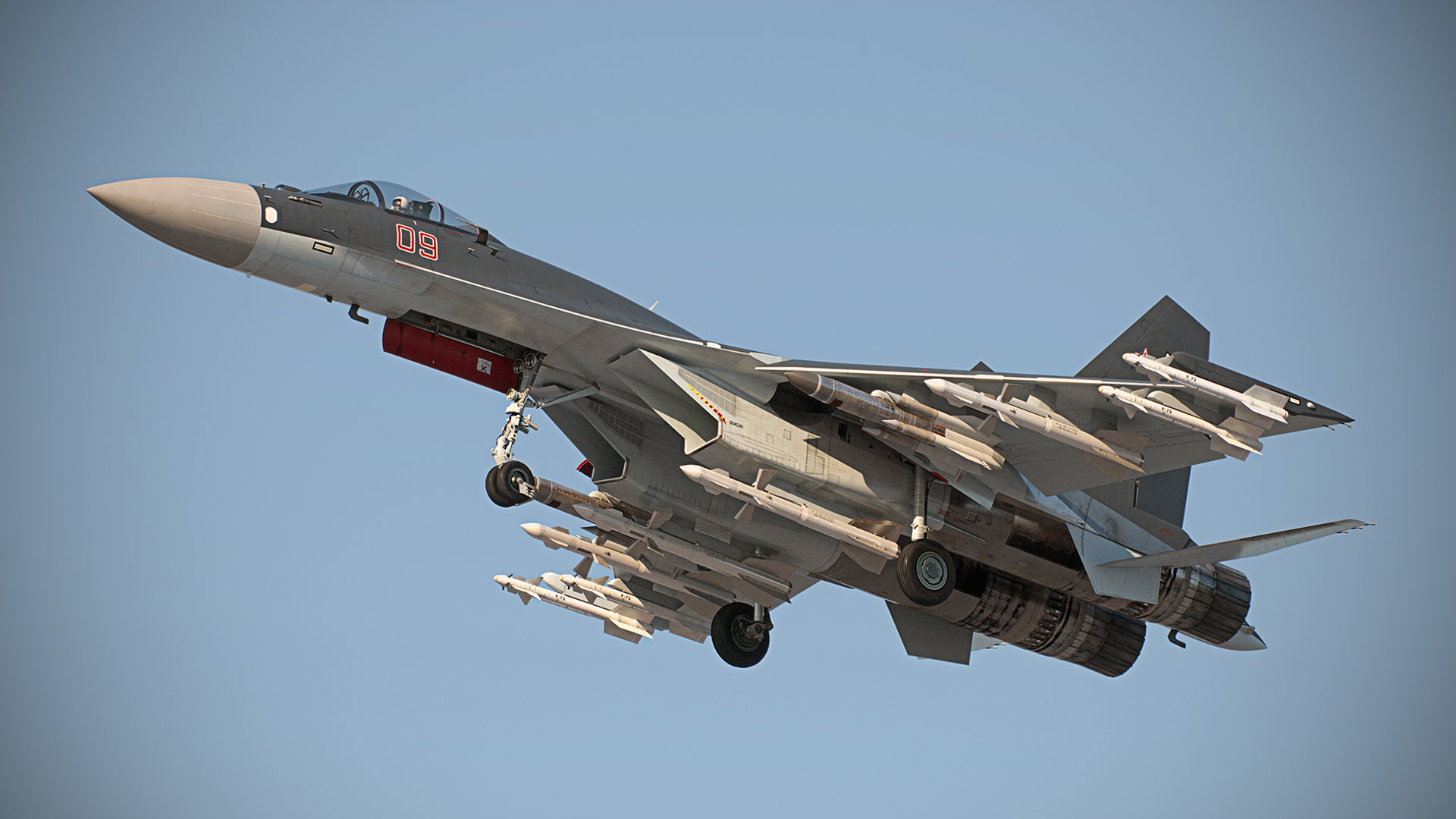 Sukhoi Su-35 (NATO Flanker-E/M or Super Flanker) 3D model render, gallery image 1 of 16