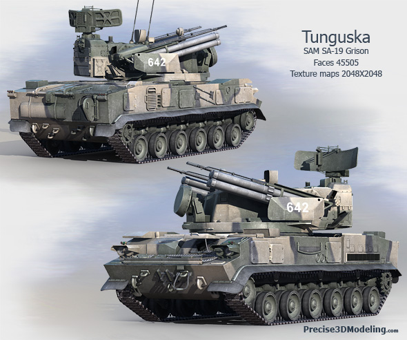 Russian Tunguska (SA-19 Grison) Mobile SAM system