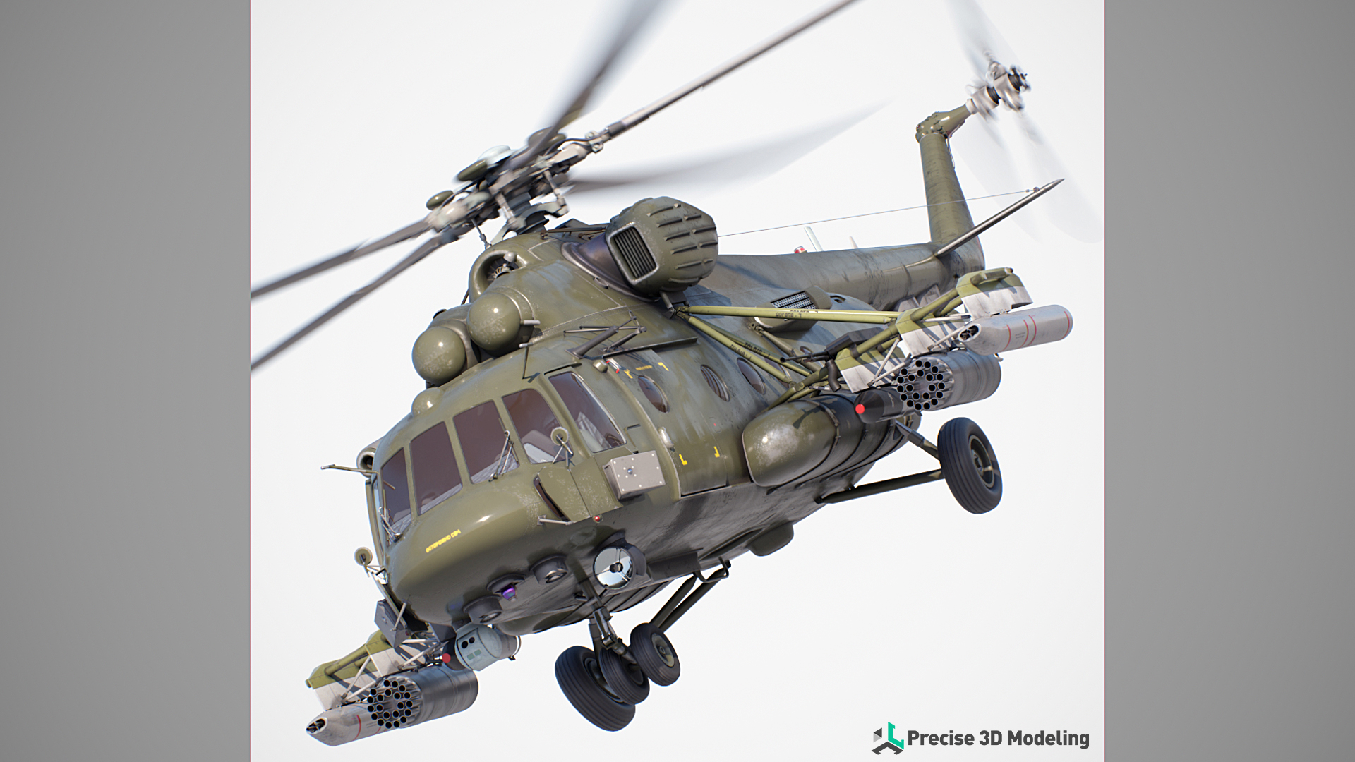 Mil  Mi-17/117 (NATO name: Hip) 3D model render, gallery image 1 of 21