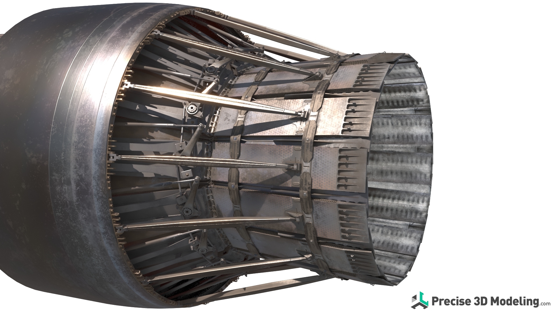 Jet Engine Pratt Whitney F100 3D model render, gallery image 1 of 8