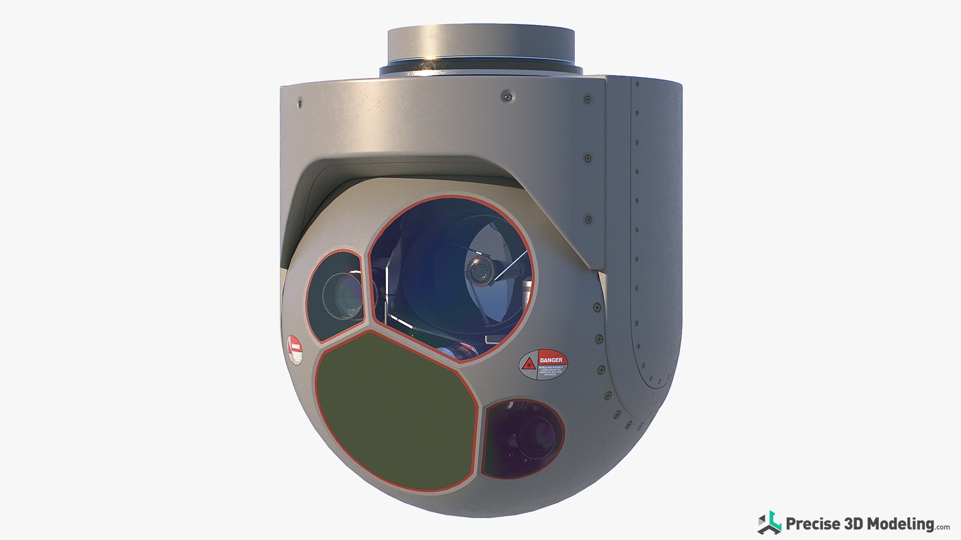 L3Harris WESCAM MX-20 EO/IR Turret 3D model render, gallery image 1 of 11