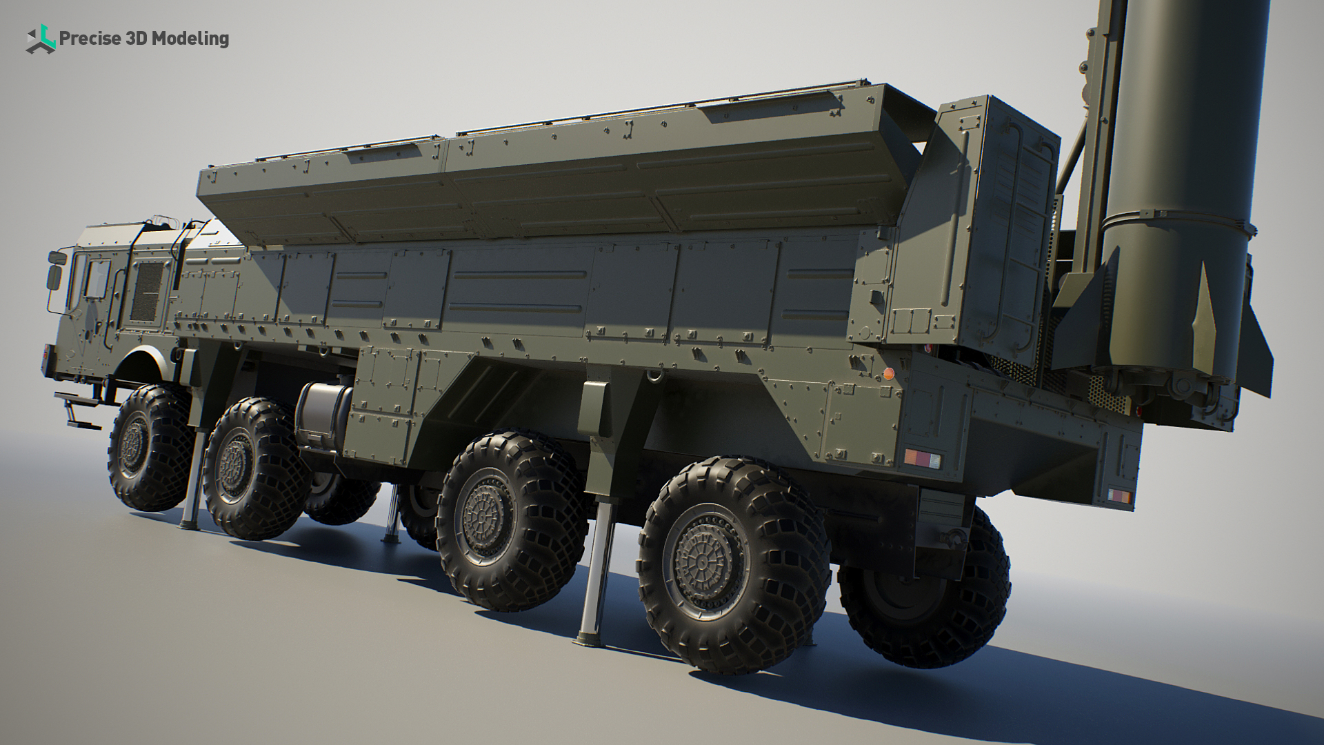 9K720 Iskander / SS-26 Stone Missile System 3D model render, gallery image 1 of 12