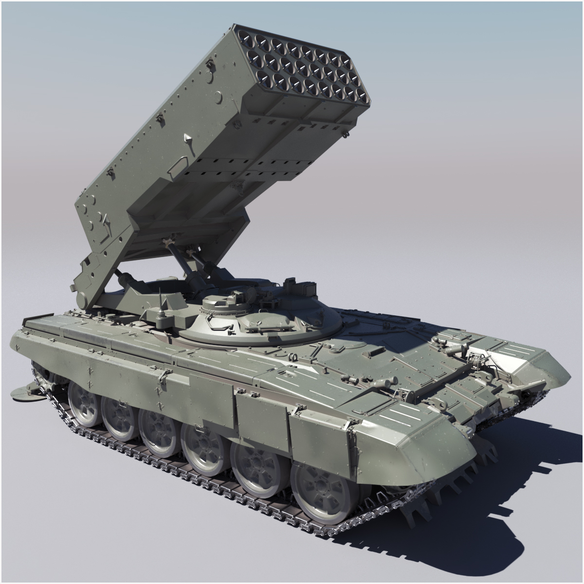 TOS-1A Solntsepyok 3D model render, gallery image 1 of 18