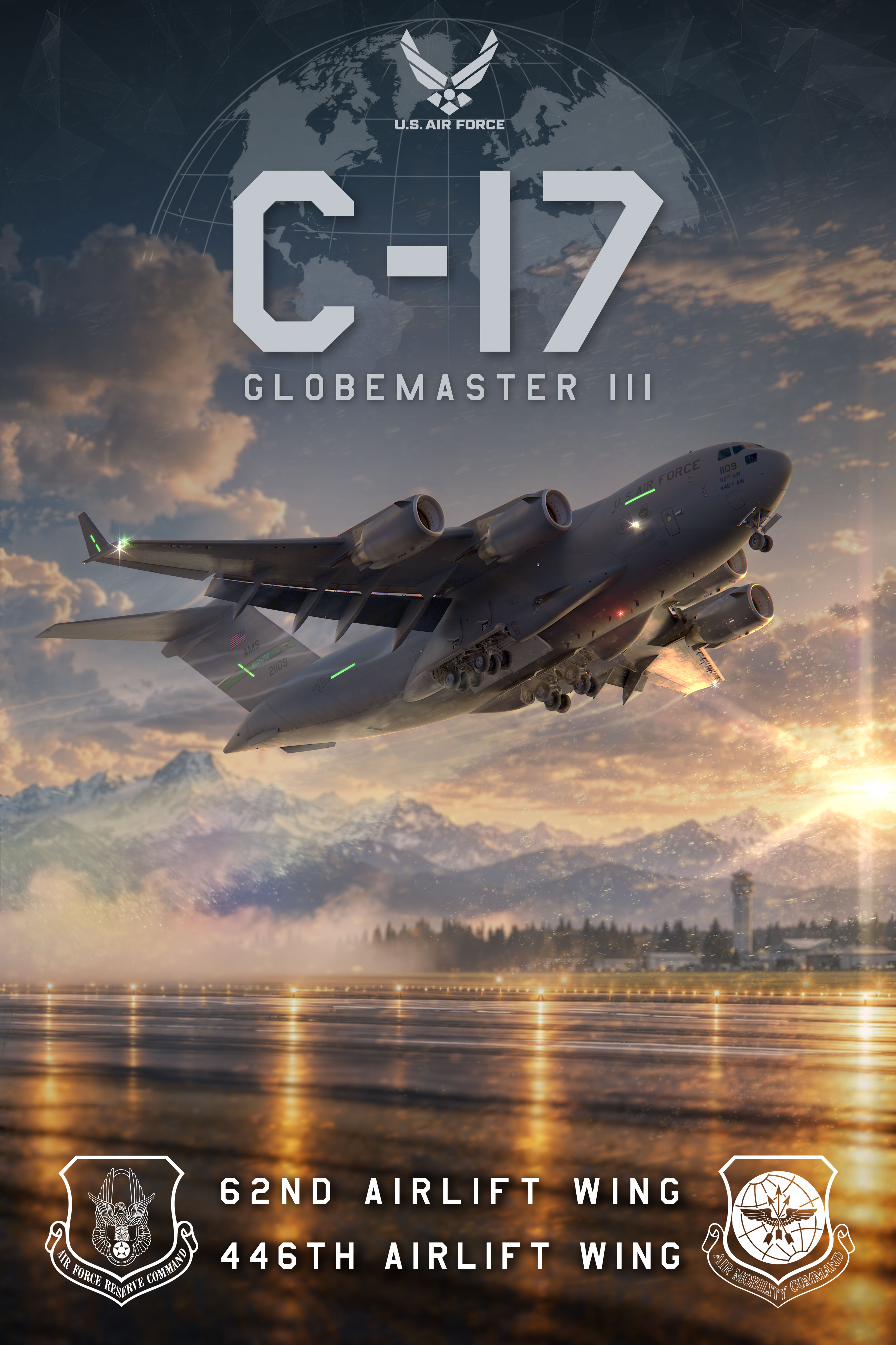 C-17 Globemaster III Poster Art Work 3D Render