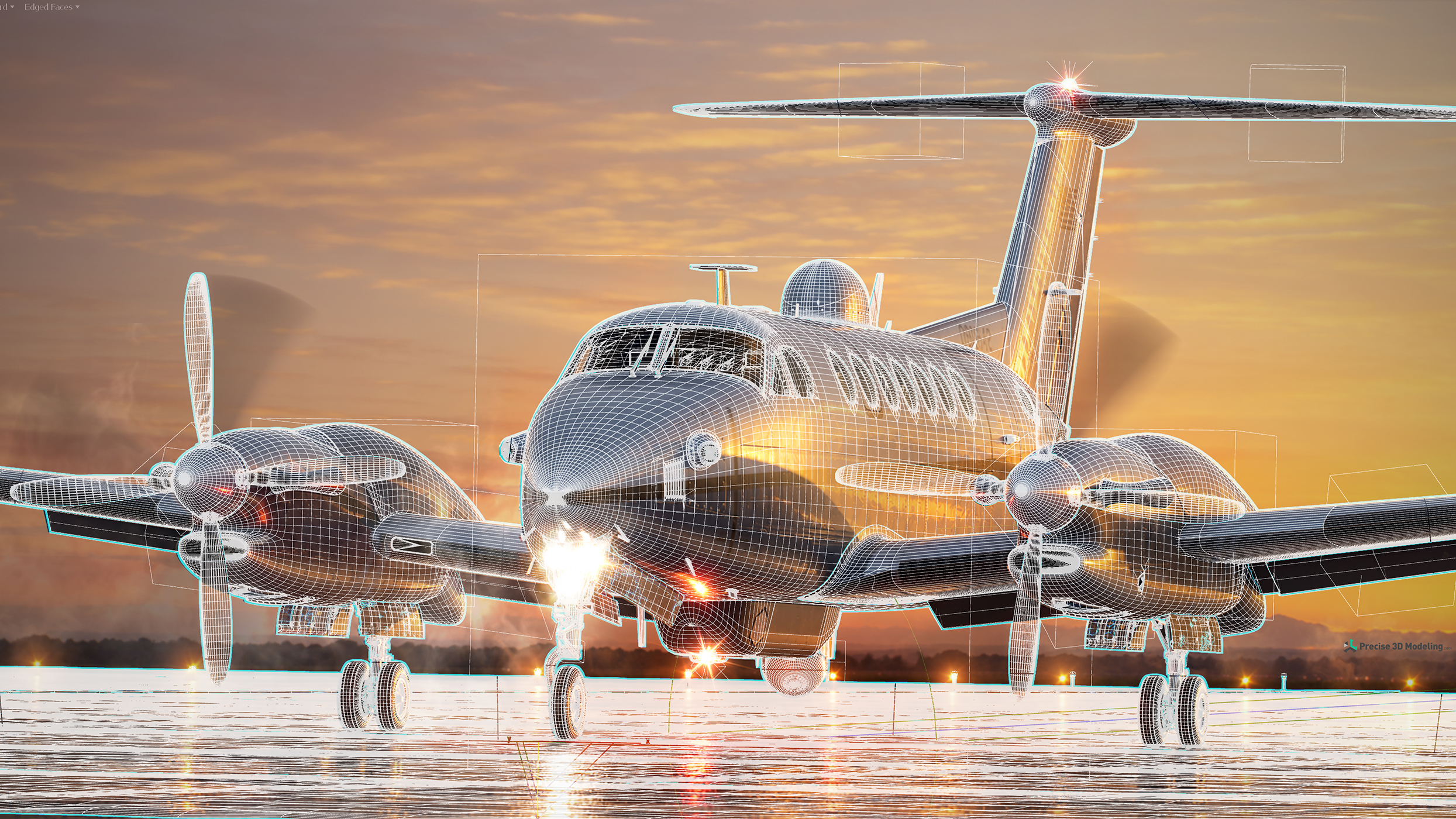 MC-12 Liberty - Golden Hour artwork in 3D scene