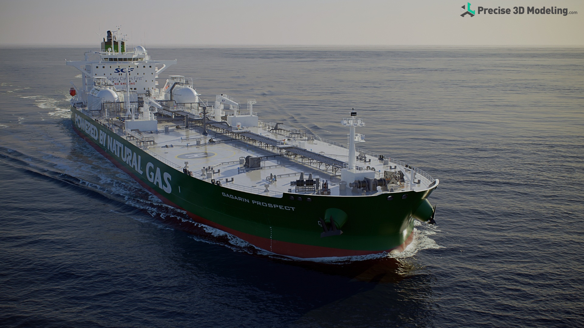 Sovcomflot's first LNG fueled Aframax, Gagarin Prospect 3D model render, gallery image 1 of 4