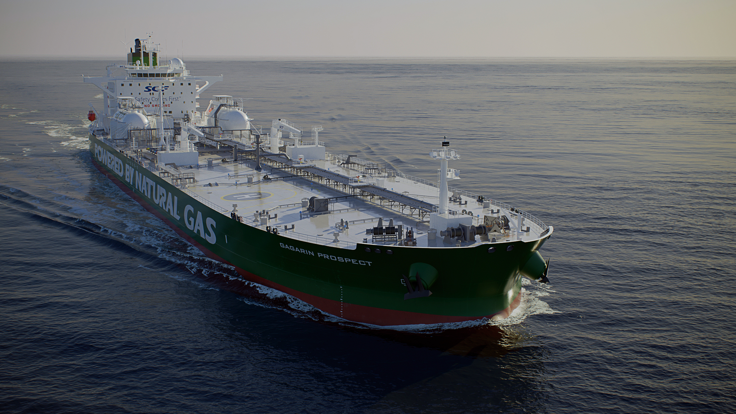 Sovcomflot's first LNG fueled Aframax, Gargarin Prospect 3D model render, gallery image 1 of 4