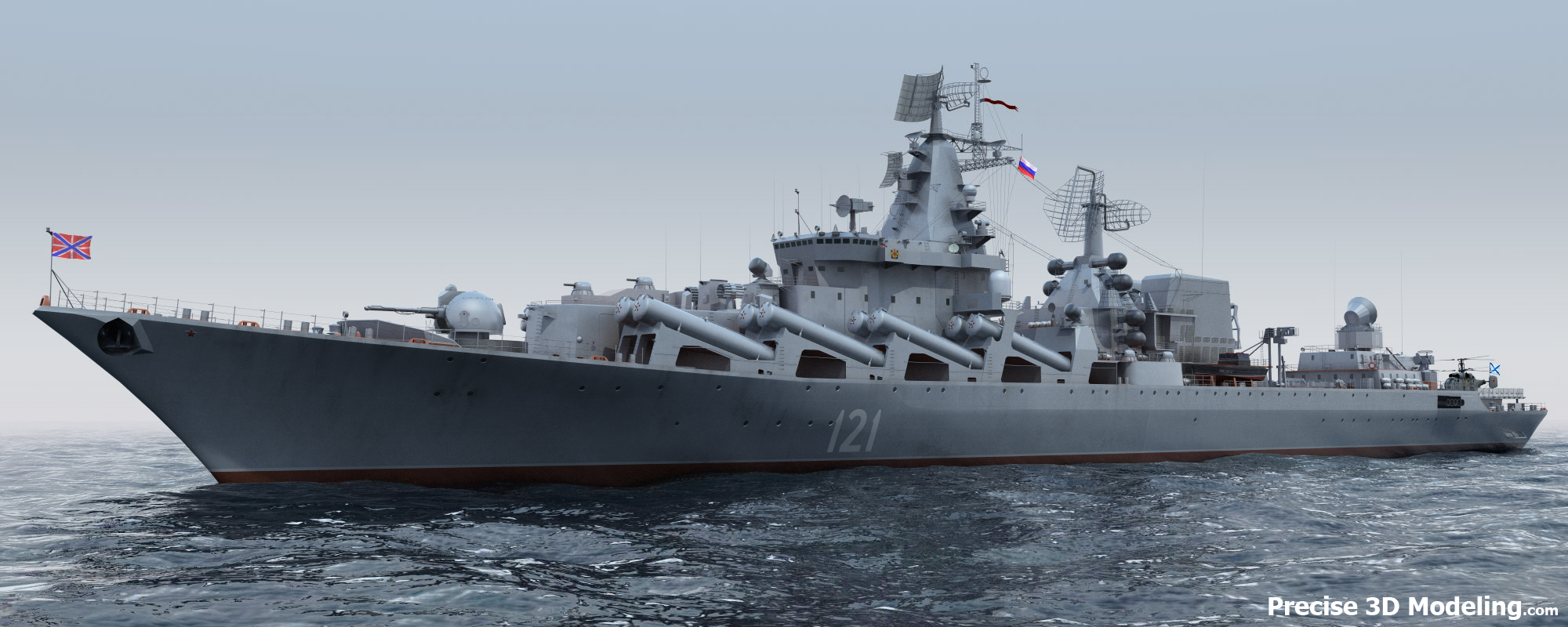 Missile cruiser Moskva render